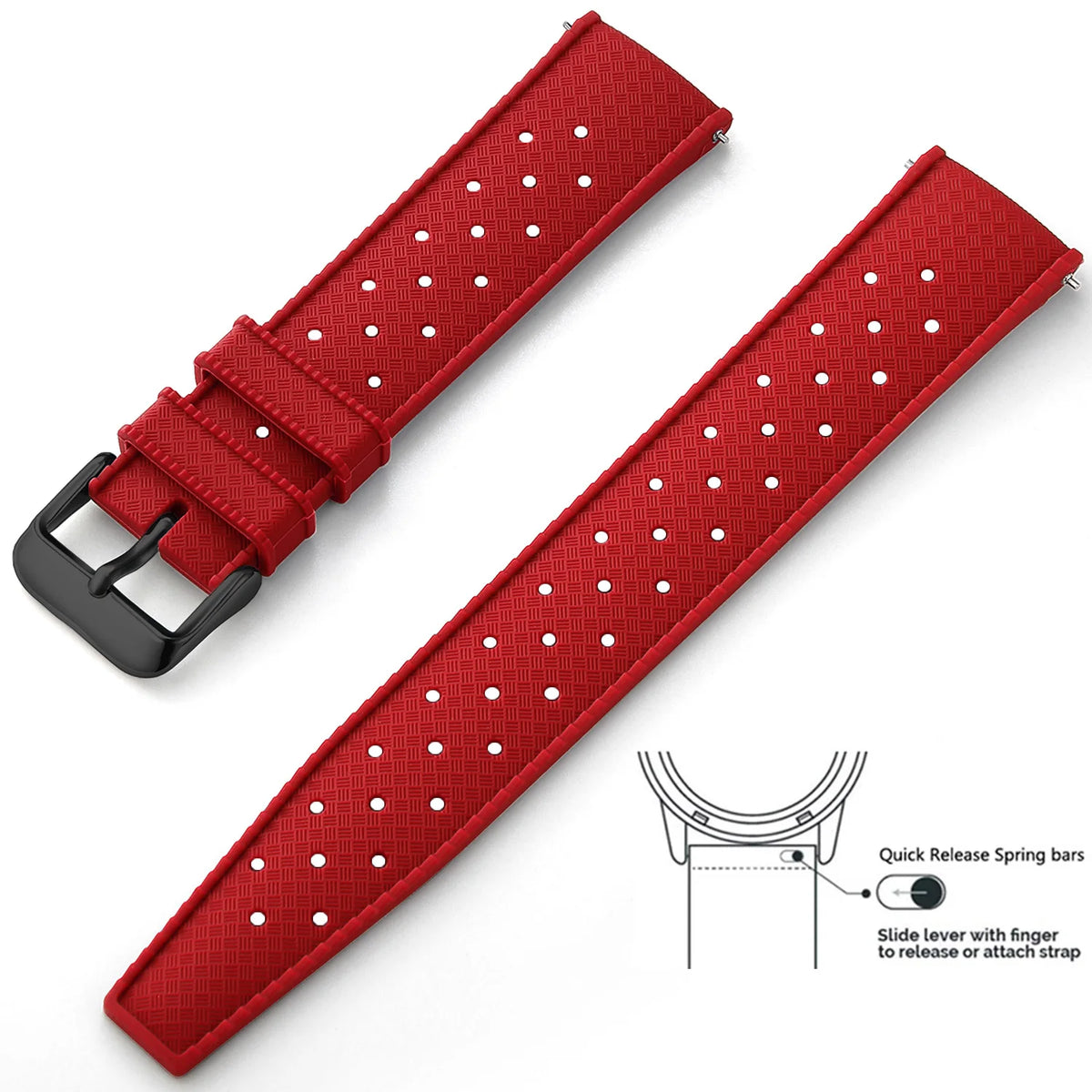 Tropic Silicone Band for Polar – Red / Black Buckle