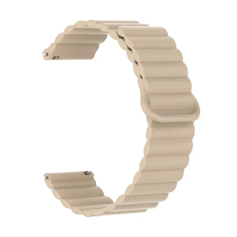 COROS Ribbed Magnetic Silicone Loop Watch Band - Milk Tea