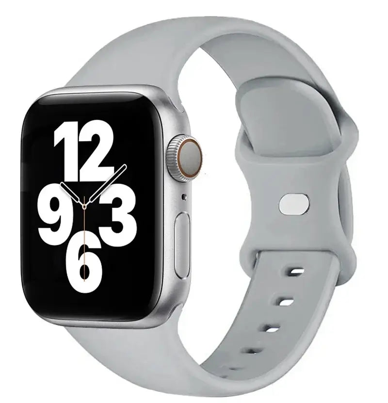 Light Gray classic silicone Apple Watch sport band