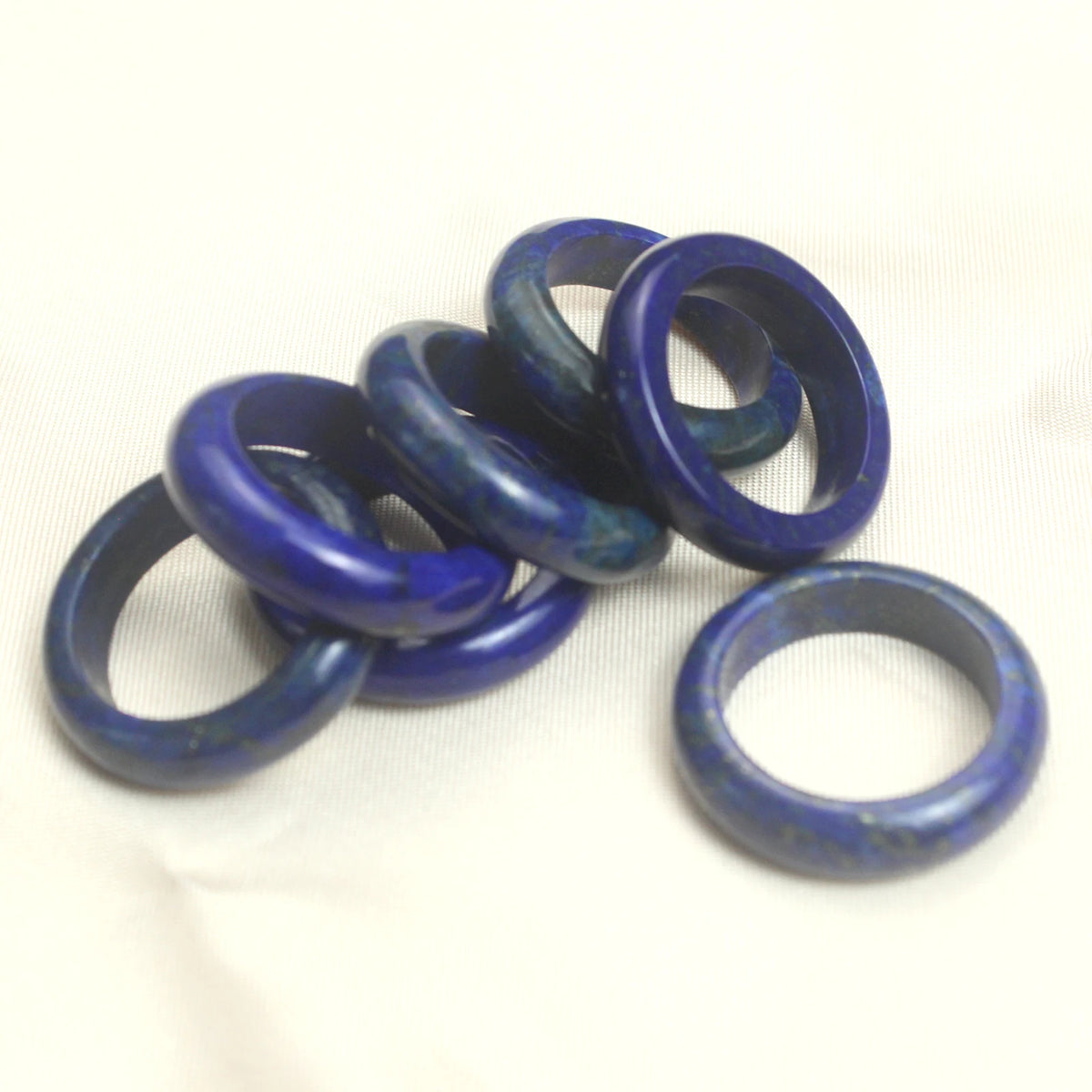 Solid lapis lazuli band ring, 6mm