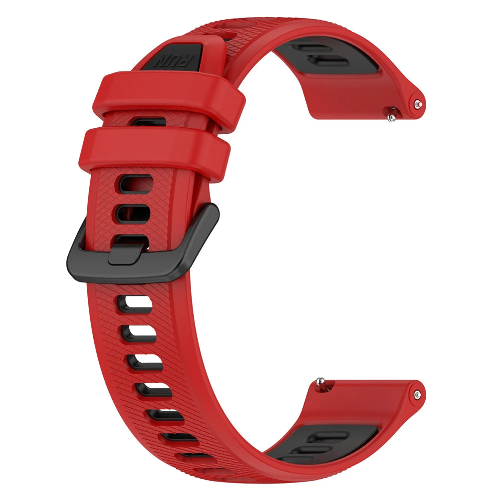Polar Textured Silicone Sport Band in Solid and Two-Tone Colors — Red / Black