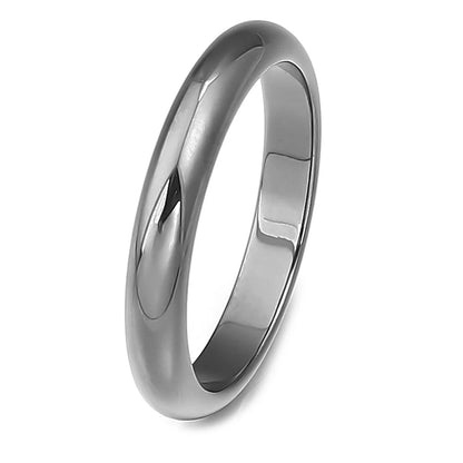 Simulated Hematite Stacking Band Rings, Set of 6