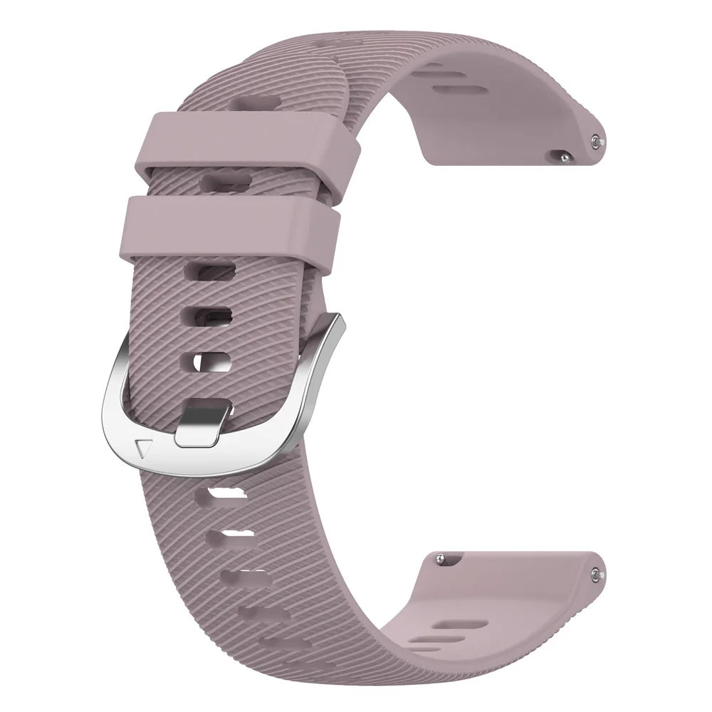 COROS Textured Silicone Sport Band in Solid and Two-Tone Colors – Dusty Purple / Silver Buckle