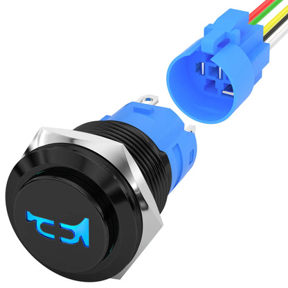 12V Horn Button with LED, Waterproof, Push to Honk