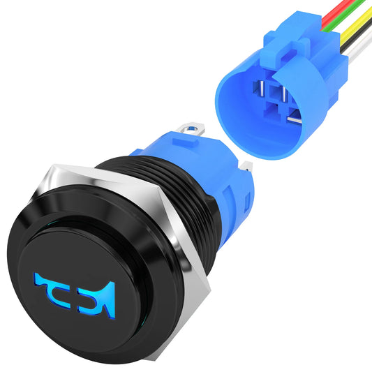 12V Horn Button with LED, Waterproof, Push to Honk