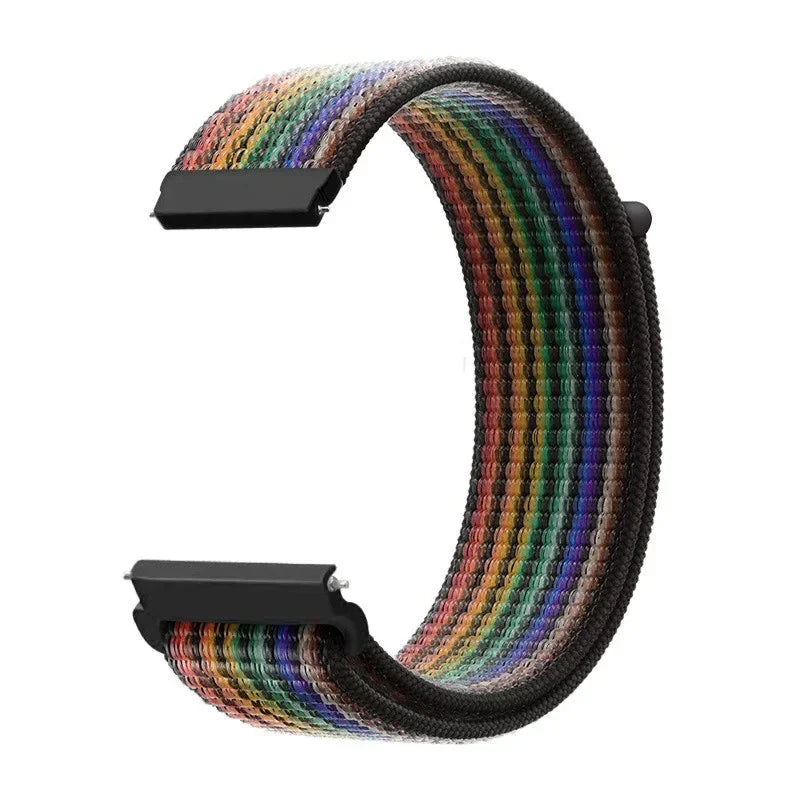 COROS Adjustable Nylon Loop Watch Band in Colors & Camo - Dark Rainbow
