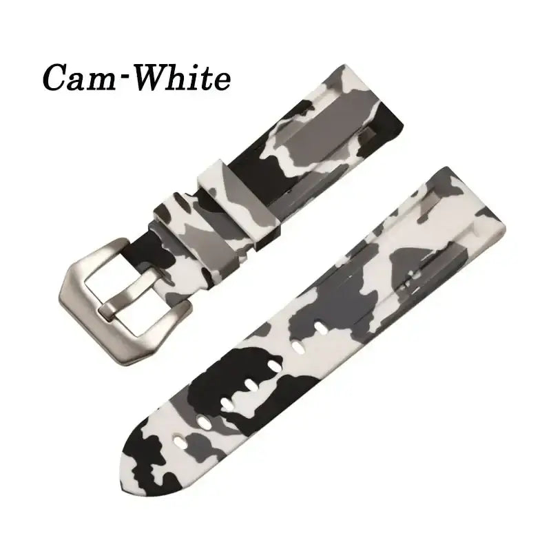 Samsung Galaxy Watch Camo Silicone Band in White Camo / Silver Buckle