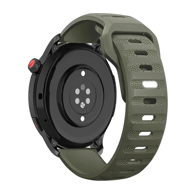 Textured Pin-and-Tuck Silicone Band for Polar – Olive Green