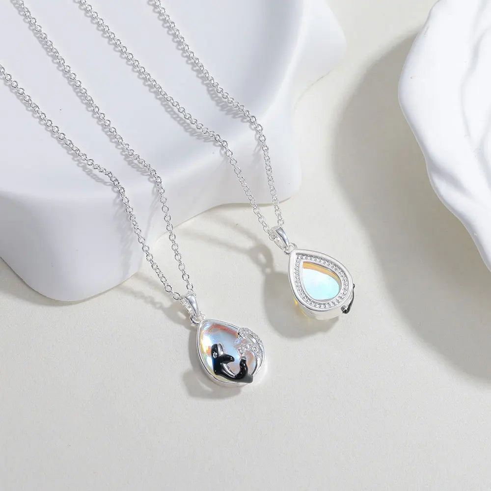 Ocean Moonstone Pendant Necklace, 925 Sterling Silver, photo 3