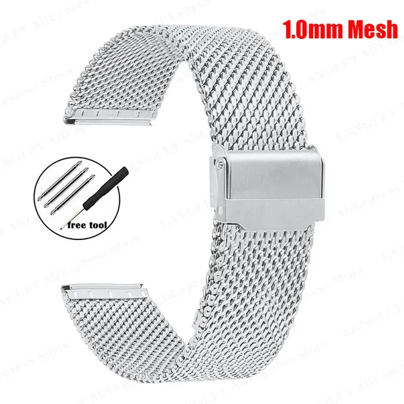 Suunto Milanese Mesh Band with Adjustable Clasp - Silver 1.0mm mesh