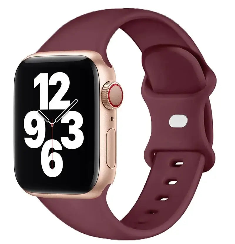 Burgundy classic silicone Apple Watch sport band