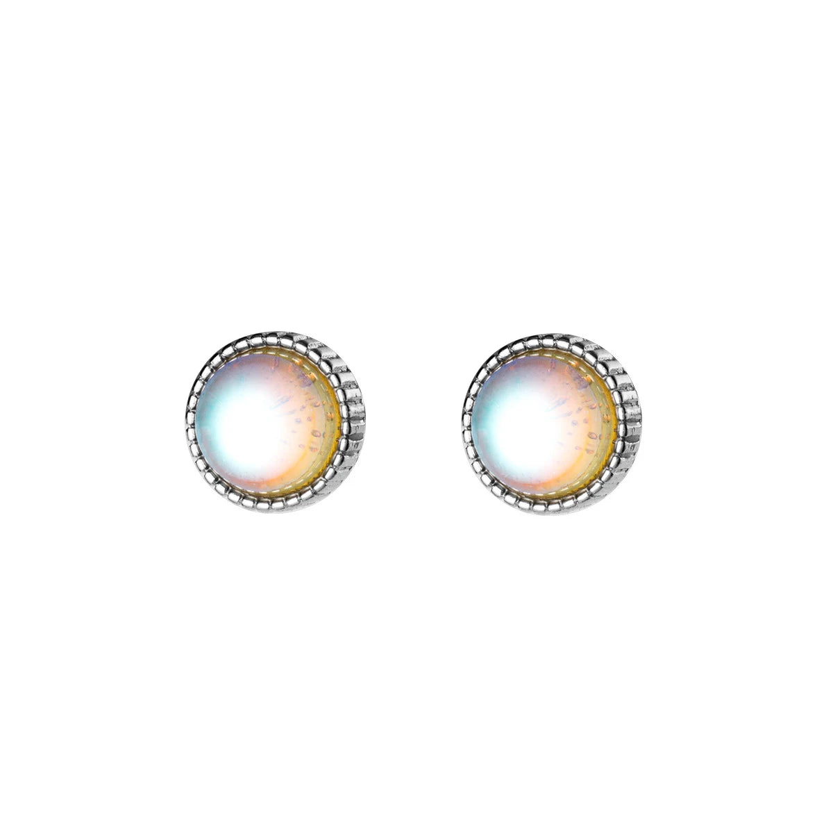 Moonstone Stud Earrings, 925 Sterling Silver, photo 4