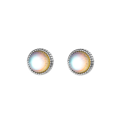 Moonstone Stud Earrings, 925 Sterling Silver, photo 4
