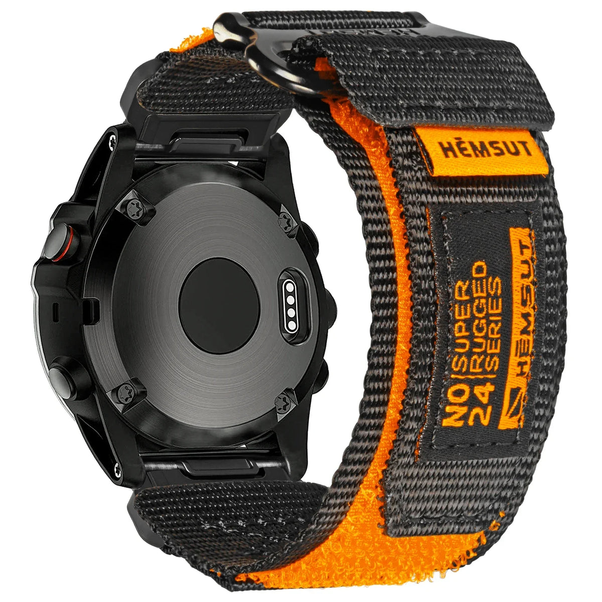 Garmin 26mm Nylon Band with Contrast Trim in Black / Orange