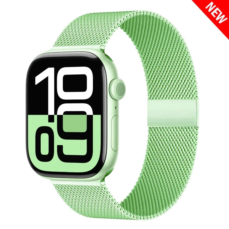 Colorful Milanese Mesh Apple Watch Band in Mint Green
