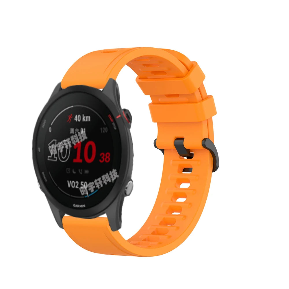 Silicone Pin Buckle Band for Polar – orange band on watch