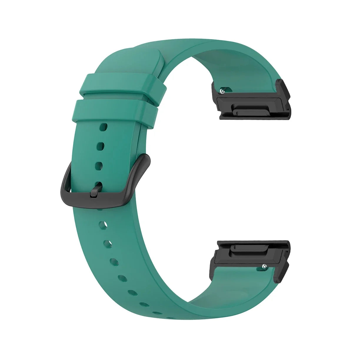 Garmin silicone watch strap in teal color, comfortable flexible smartwatch band, perfect replacement accessory.