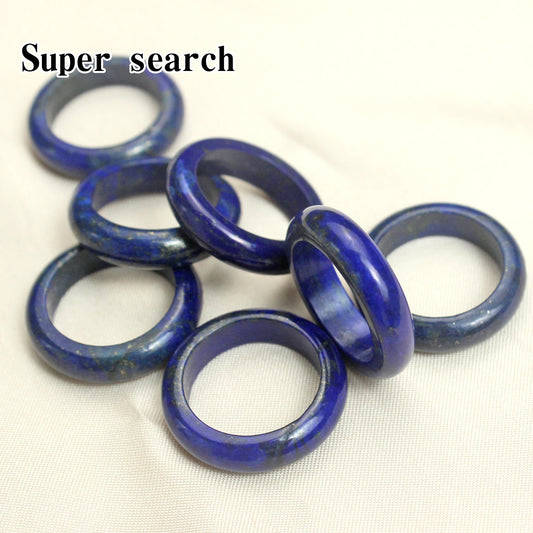 Solid lapis lazuli band ring, 6mm