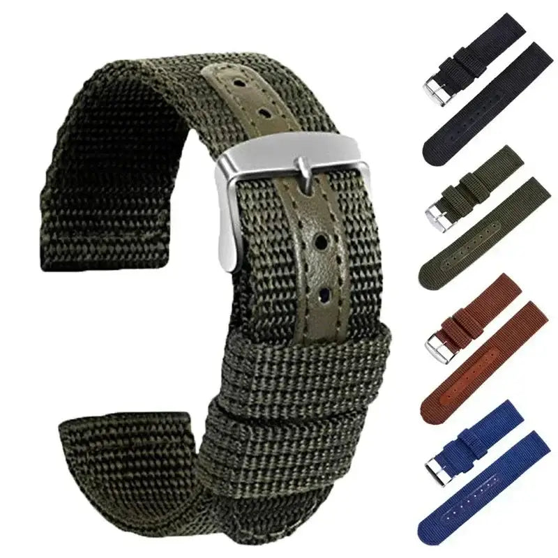 Army green reinforced nylon band with color previews