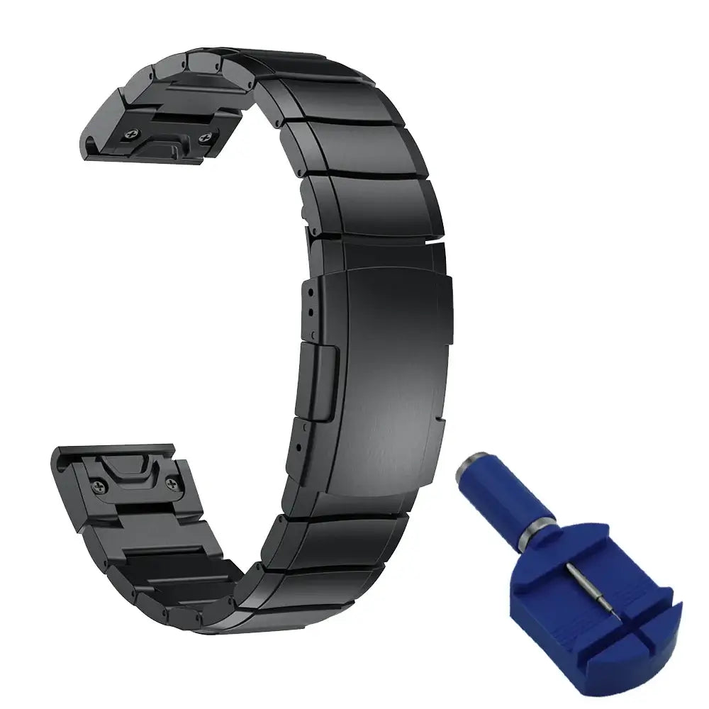 Garmin QuickFit Stainless Steel Flat-Link Band in Black