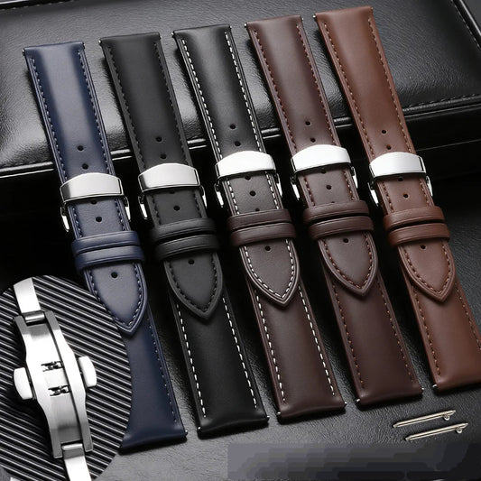 Leather Butterfly Clasp Band in several colors