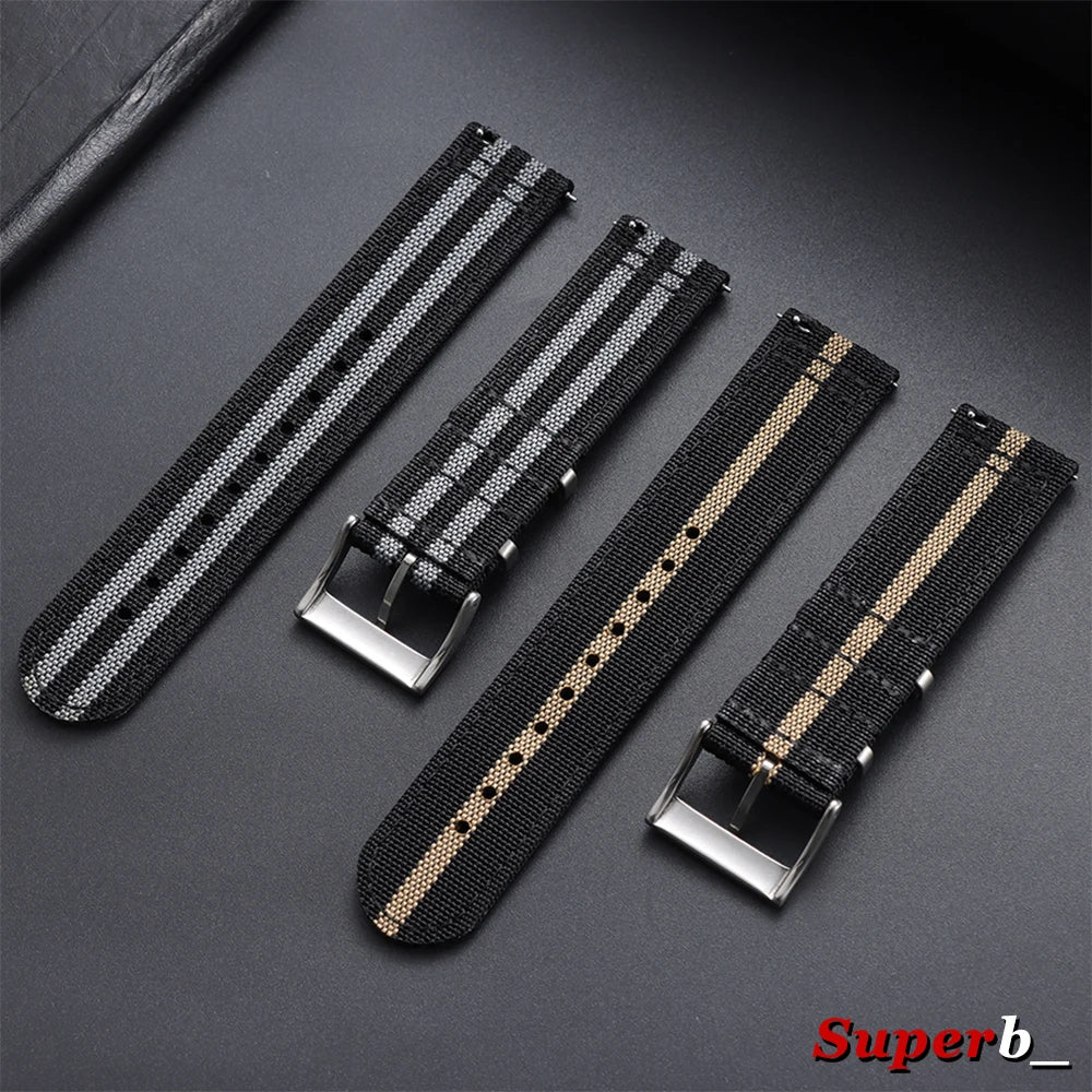 Motorola Moto Ribbed Nylon Band with Metal Keepers — Nylon strap sections and keepers