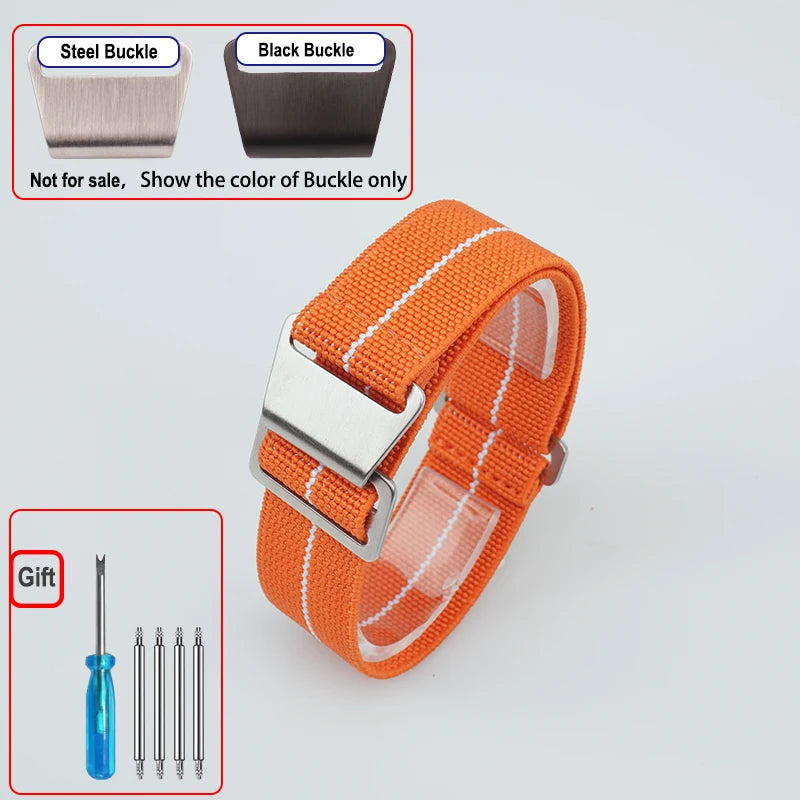 COROS Elastic Nylon Parachute Watch Band - Orange / White