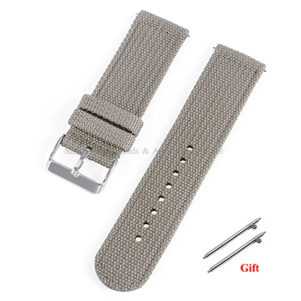 Woven Nylon Band with Buckle Options in Gray / Silver Buckle for compatible Huawei watches