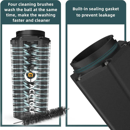Portable Golf Ball Washer for Cart Cup Holder, with Towel