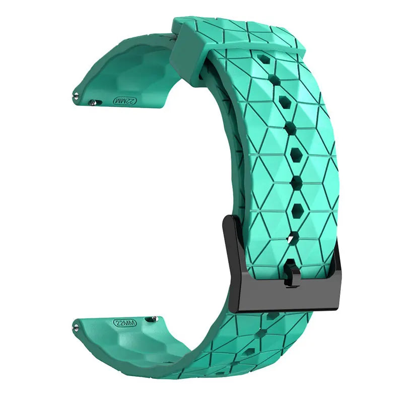 COROS Geometric Silicone Watch Band with Black Buckle - Teal