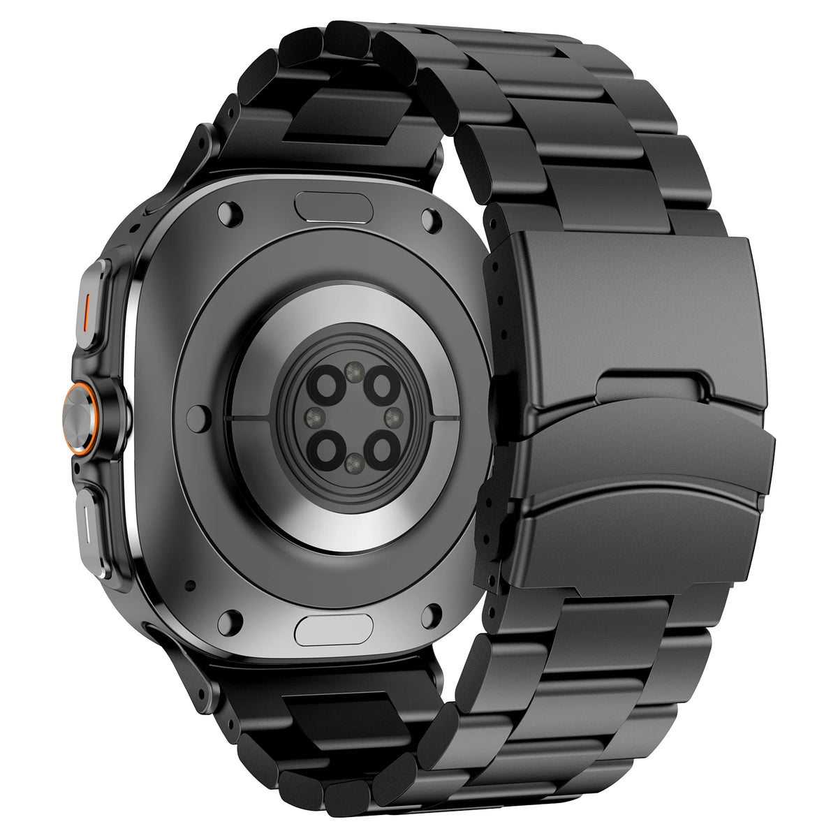 Samsung Galaxy Stainless Steel Link Watch Band - Ultra/Ultra2 in black color for 47mm Galaxy Watch.