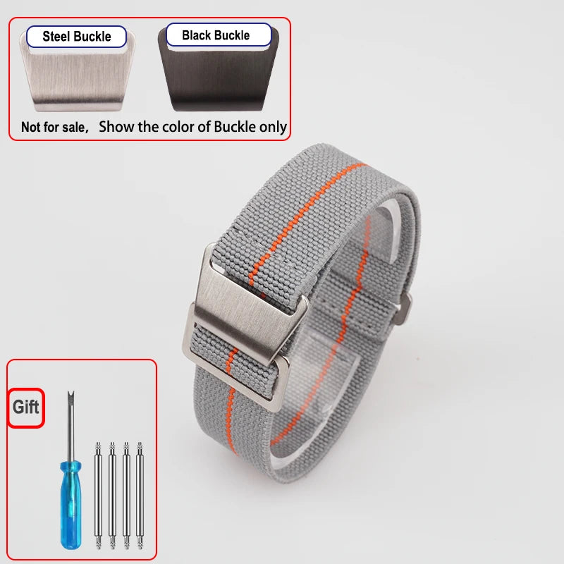 COROS Elastic Nylon Parachute Watch Band - Light / Gray / Orange