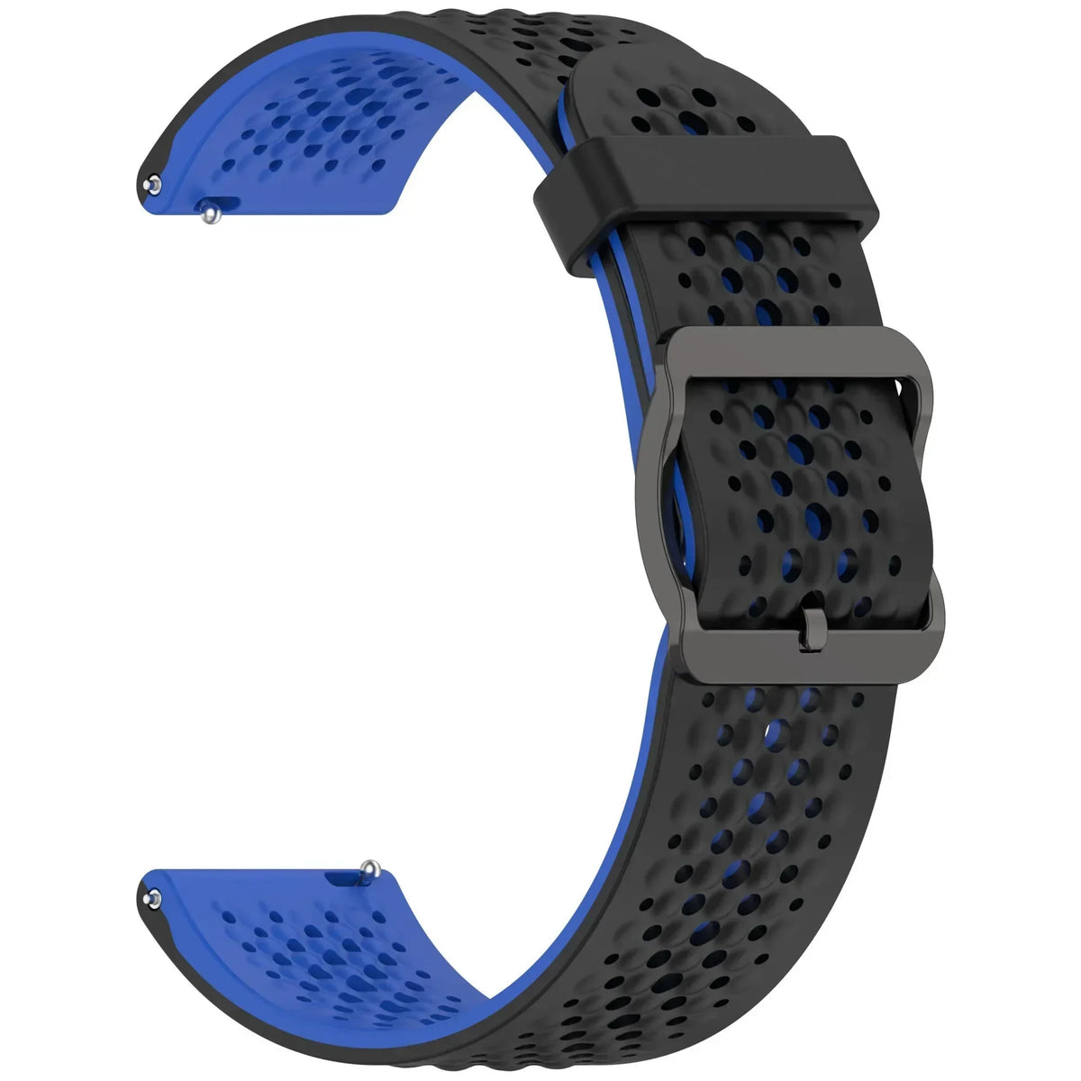 Perforated Silicone Buckle Band for Motorola Moto — Black / Blue