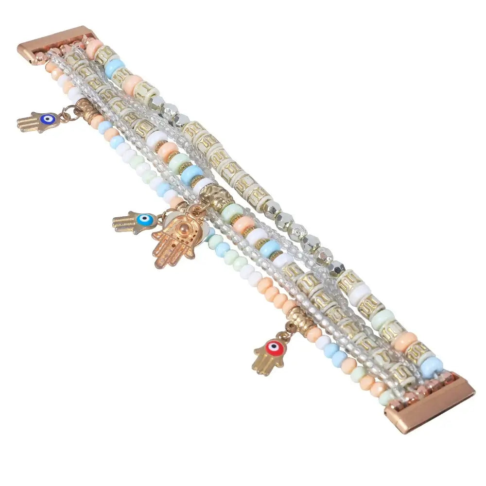 Fitbit Versa & Sense Beaded Stretch Charm Band - Pastel Pink