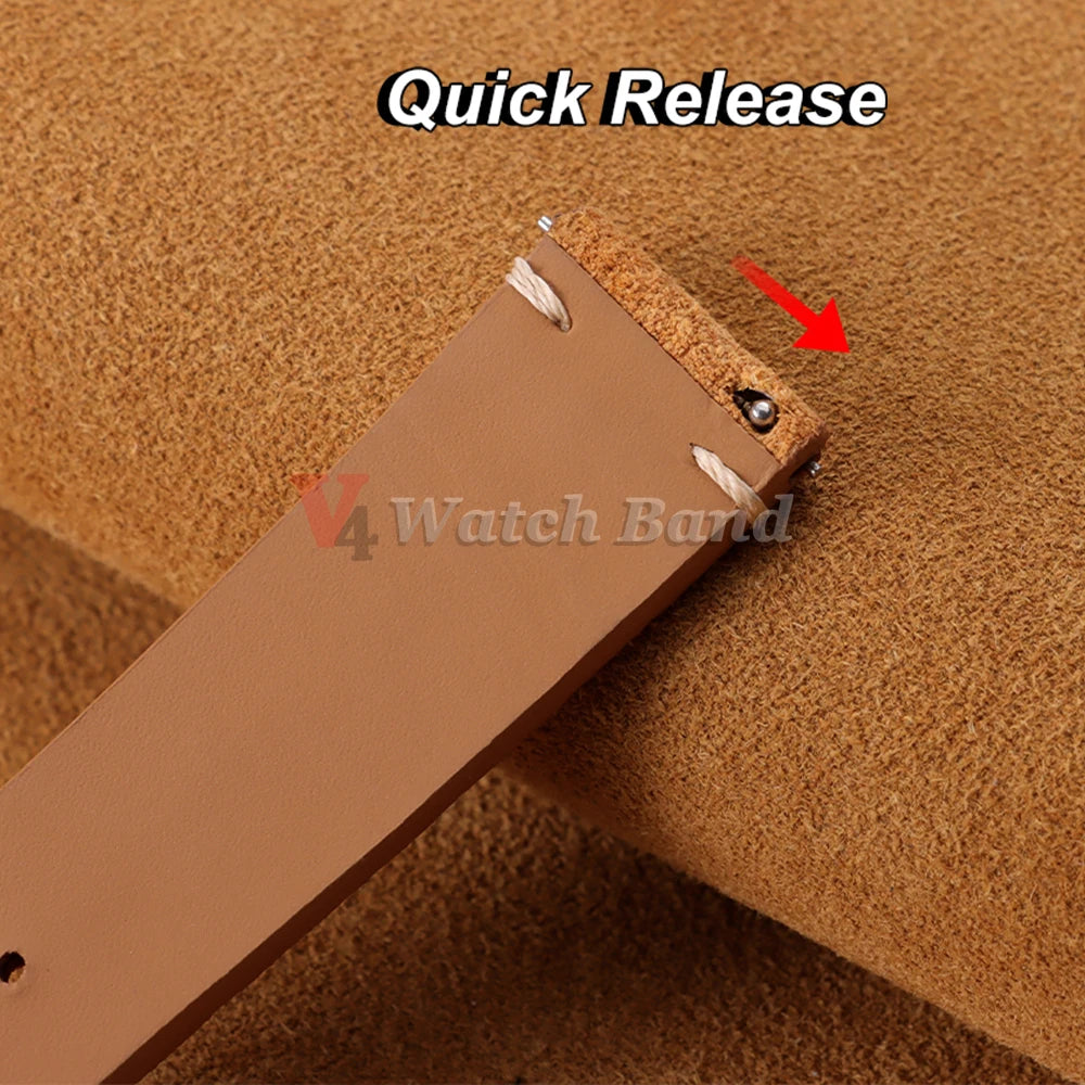Suede Butterfly Clasp Band — quick-release pin close-up