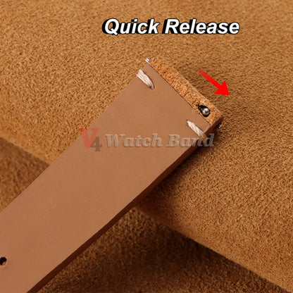 Suede Butterfly Clasp Band — quick-release pin close-up