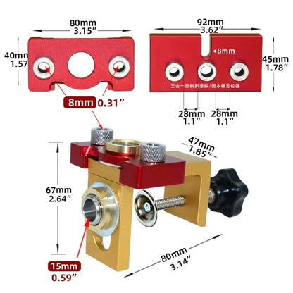 3-in-1 Doweling Jig Kit for Dowels & Cam Lock Fittings