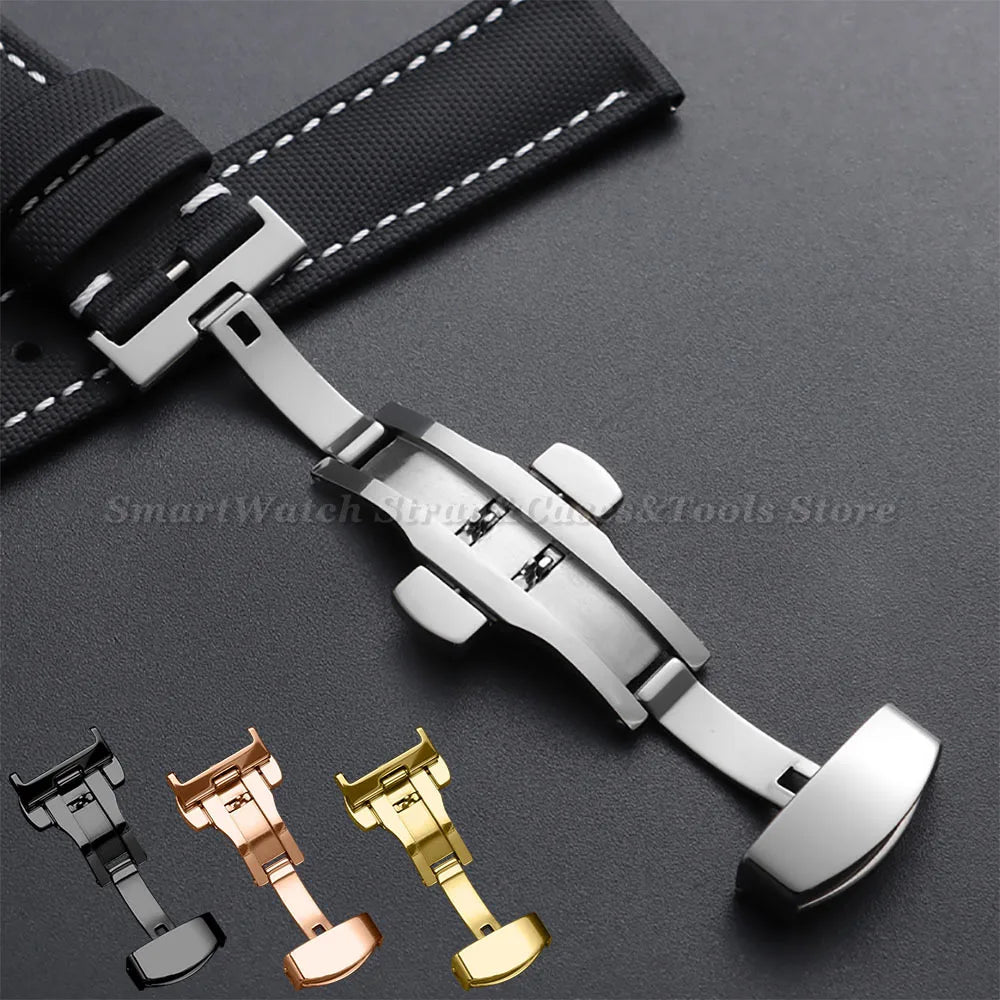 Sailcloth Band with butterfly clasp in four finishes