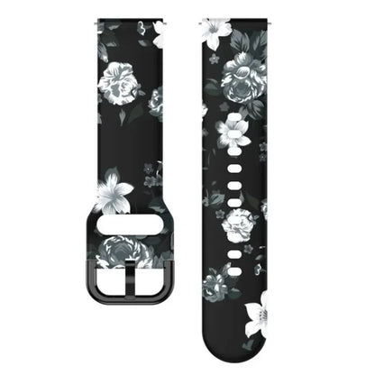 Garmin Printed Silicone Band in Black and Gray Flower