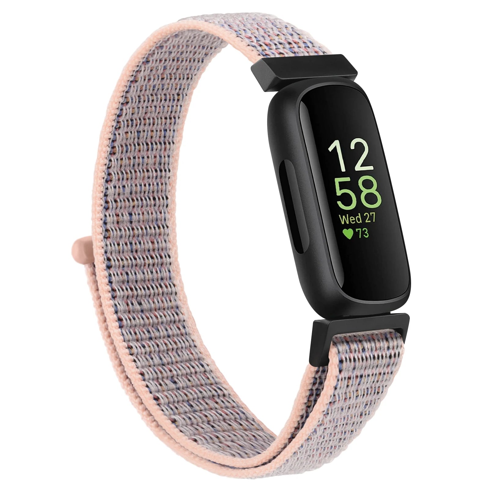 Fitbit Inspire 3 with adjustable nylon strap, comfortable sport band for everyday wear and activity.