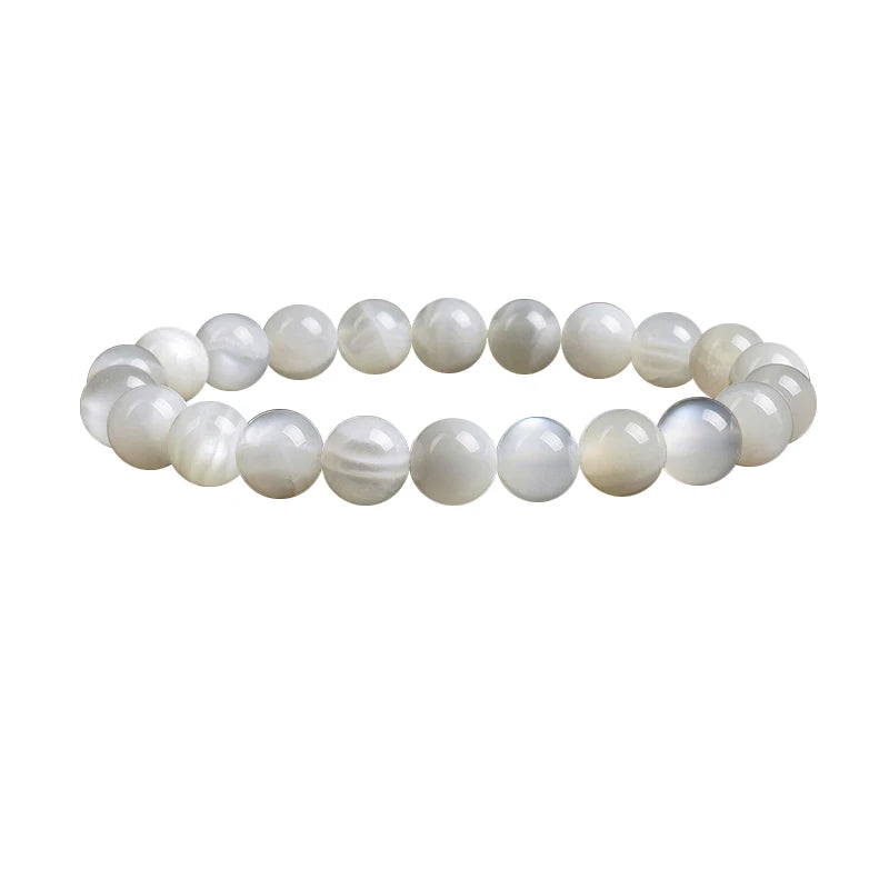White moonstone bead stretch bracelet, photo 6