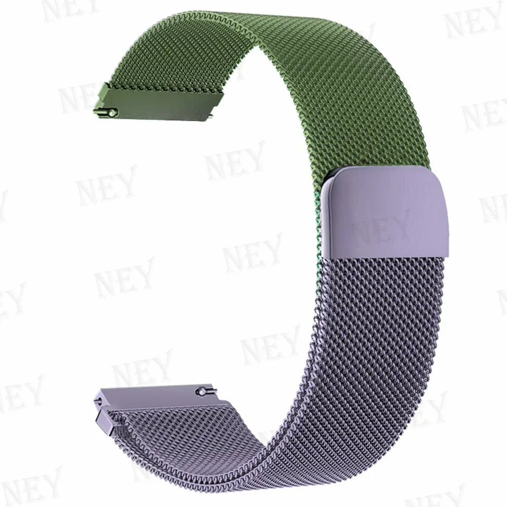 COROS Stainless Steel Milanese Mesh Watch Band - Olive / Lavender