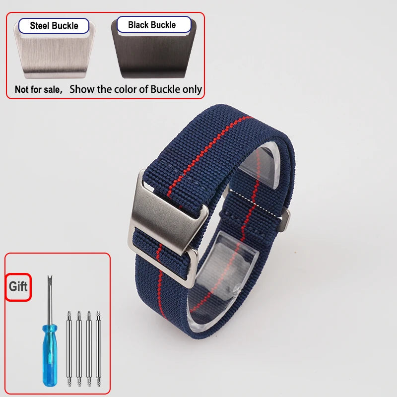 Polar Elastic Nylon Parachute Watch Band — Blue / Red
