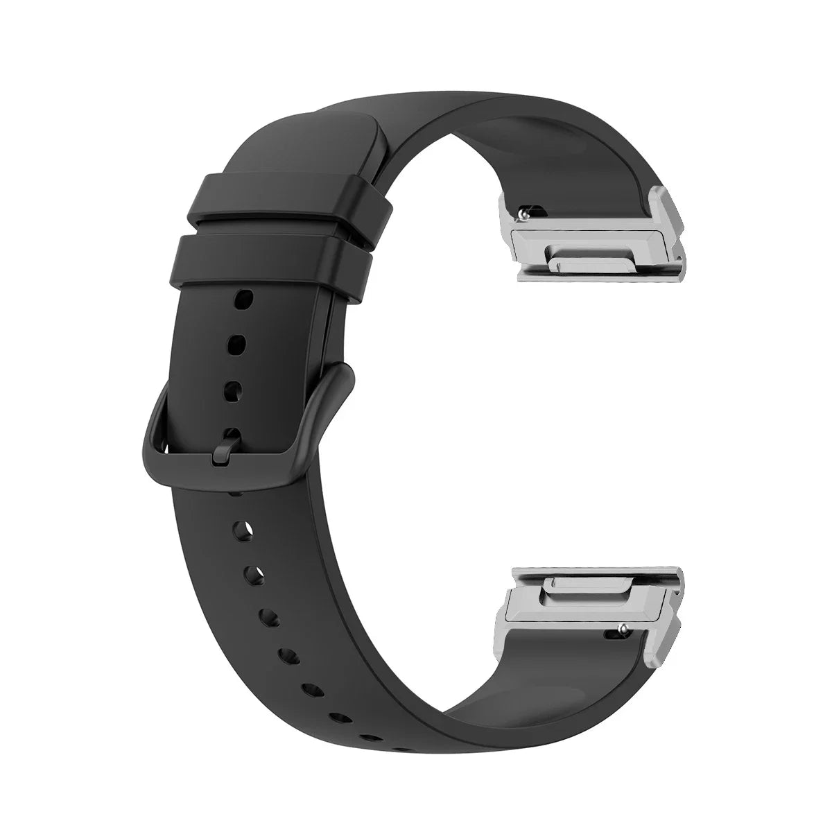 Garmin silicone smartwatch strap in black, comfortable and flexible replacement band with durable quickfit design.