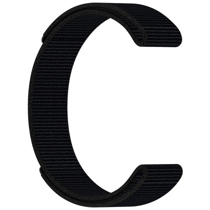 Garmin nylon loop band in black, designed for smartwatches, breathable and durable replacement strap.