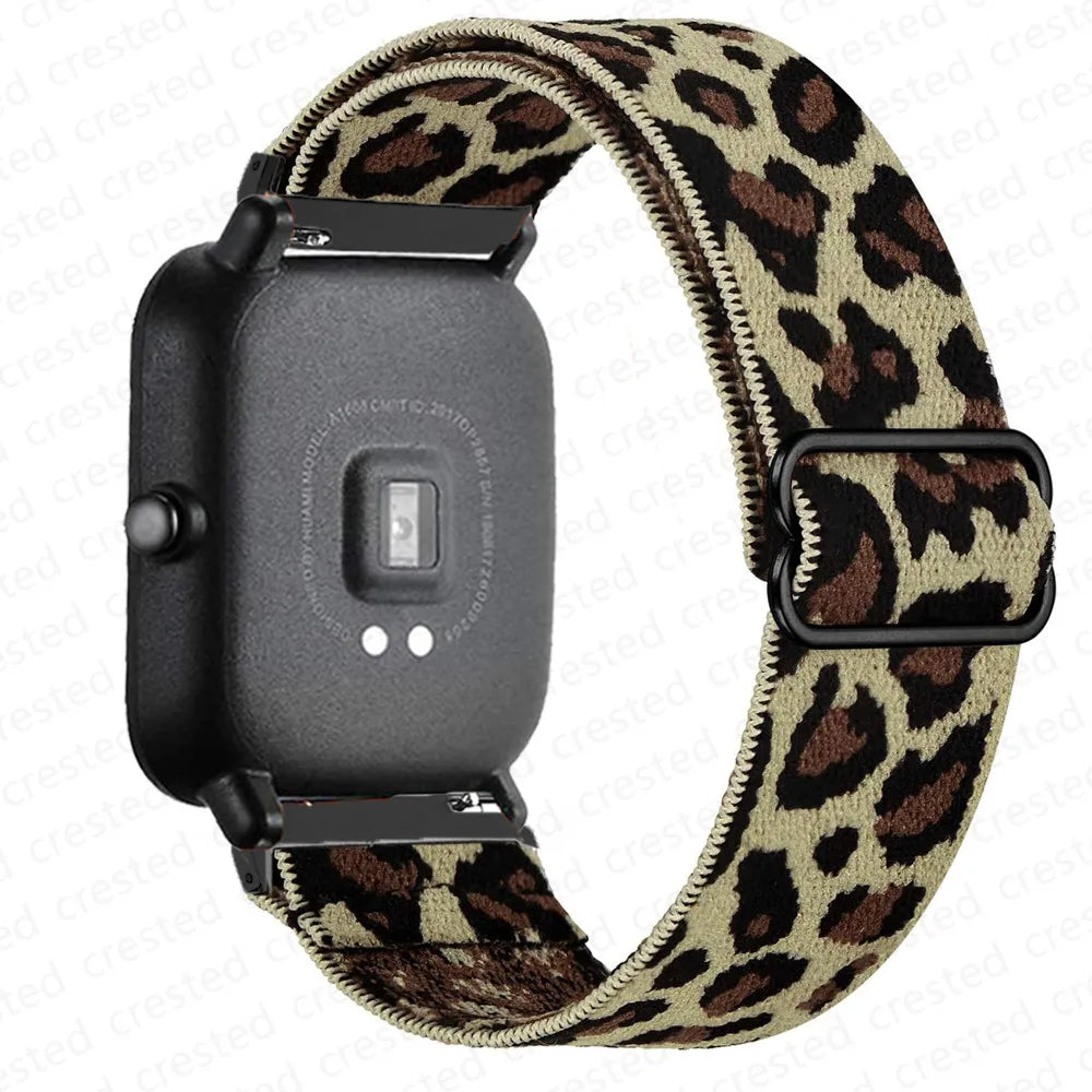 Adjustable Nylon Loop Band for Polar – Beige Leopard