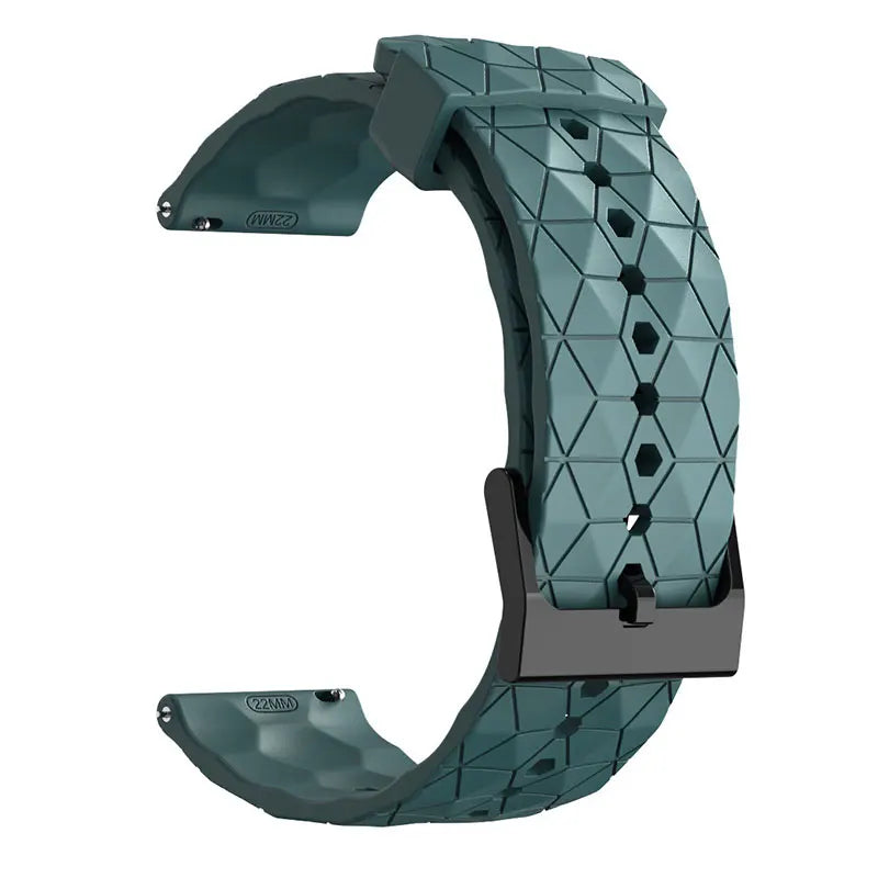 Polar Geometric Silicone Band with Black Buckle – Slate Teal