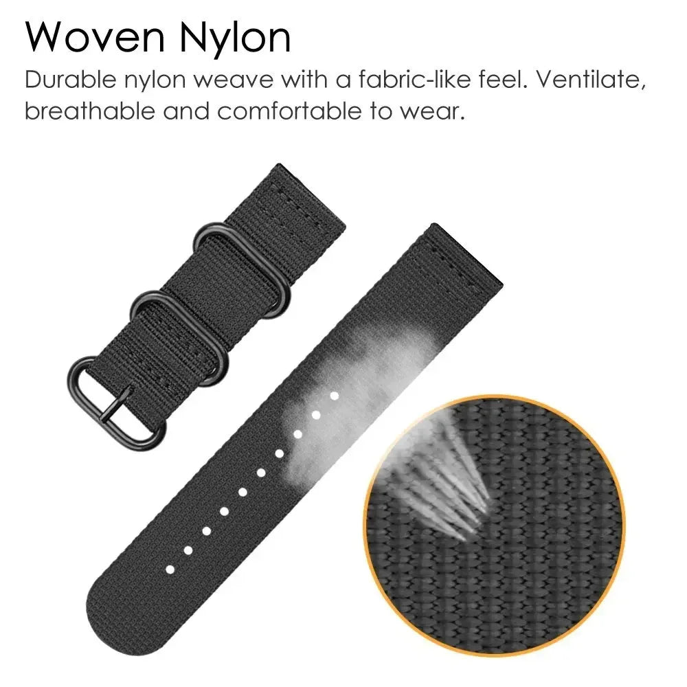 Nylon weave and metal keeper details for COROS – BandsCo Straps