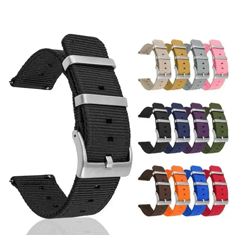 Tough nylon Huawei watch bands in various colors, showcasing durability and style for your wearable devices.