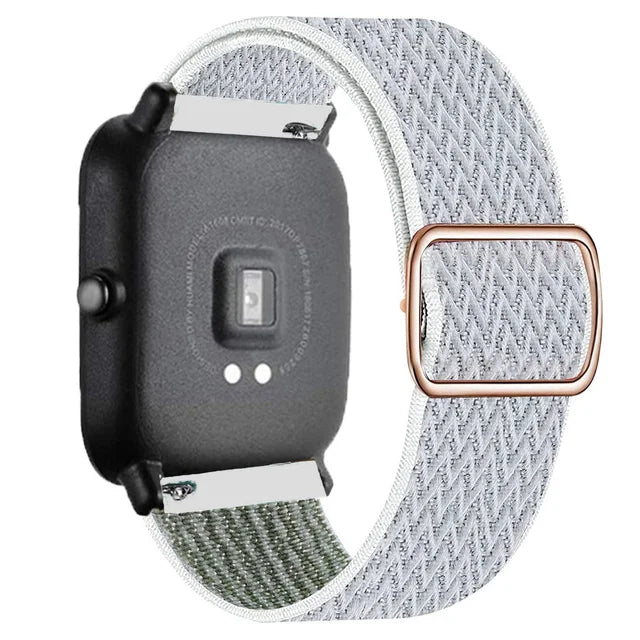 COROS Adjustable Elastic Fabric Watch Band - Gray / White Chevron